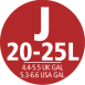 J méret - 20-25L