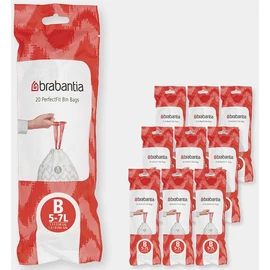 Brabantia PerfectFit szemeteszsák, B méret, 5-7L, Multipack 200 zsák, 10 tekercs, 20 zsák/tekercs - 100314