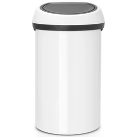 Brabantia Touch Bin nyomófedeles hulladékgyűjtő XXL, 60L - H méret, fehér acél test, fehér fedő - 108686