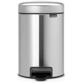 Brabantia NewIcon pedálos hulladékgyűjtő szagmentesen záródó Soft-Close fedél, műanyag tartály, 3L - V méret, r.m. acél, selyem ujjlenyomatmentes - 112164