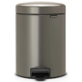 Brabantia NewIcon pedálos hulladékgyűjtő szagmentesen záródó Soft-Close fedél, műanyag tartály, 5L - W méret, acél, platinaszürke - 112683