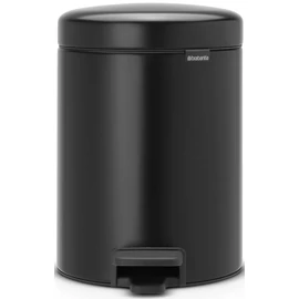 Brabantia NewIcon pedálos hulladékgyűjtő szagmentesen záródó Soft-Close fedél, műanyag tartály, 5L - W méret, acél, matt fekete - 112928