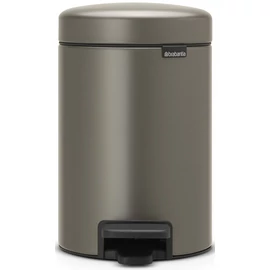 Brabantia NewIcon pedálos hulladékgyűjtő szagmentesen záródó Soft-Close fedél, műanyag tartály, 3L - V méret, acél, platinaszürke - 113246