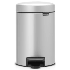 Brabantia NewIcon pedálos hulladékgyűjtő szagmentesen záródó Soft-Close fedél, műanyag tartály, 3L - V méret, acél, metál szürke - 113260