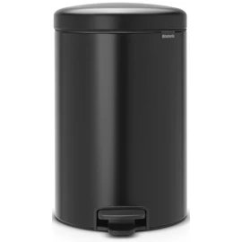 Brabantia NewIcon pedálos hulladékgyűjtő szagmentesen záródó Soft-Close fedél, műanyag tartály, 20L - Y méret, acél, matt fekete - 114106