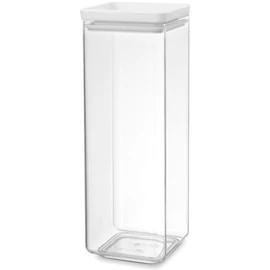 Brabantia tárolóedény 2,5L, egymásra rakható, légmentes záródás, szögletes, világosszürke, átlátszó műanyag tartály - 122545