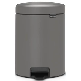 Brabantia NewIcon pedálos hulladékgyűjtő szagmentesen záródó Soft-Close fedél, műanyag tartály, 5L - W méret, acél, betonszürke ásványi textúra - 126284