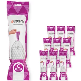 Brabantia PerfectFit szemeteszsák, C méret, 10-12L, Multipack 200 zsák, 10 tekercs, 20 zsák/tekercs - 137983