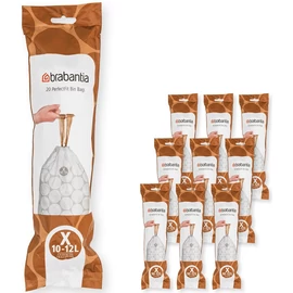 Brabantia PerfectFit szemeteszsák, X méret, 10-12L, Multipack 200 zsák, 10 tekercs, 20 zsák/tekercs - 138089