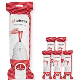 Brabantia PerfectFit szemeteszsák, J méret, 20-25L, Multipack 120 zsák, 6 tekercs, 20 zsák/tekercs - 138362