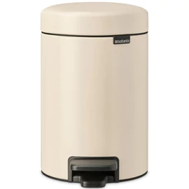 Brabantia NewIcon pedálos hulladékgyűjtő szagmentesen záródó Soft-Close fedél, műanyag tartály, 3L - V méret, acél, világos bézs - 149887