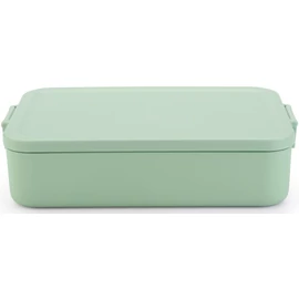 Brabantia Make & Take Lunch Box Bento nagy méretű ételhordozó doboz, 2000 ml, kivehető belső elválasztó rekeszek, szivárgás-/légmentes záródás, bepattintós (clip-on) záródás, BPA mentes műanyag, jáde zöld - 203527