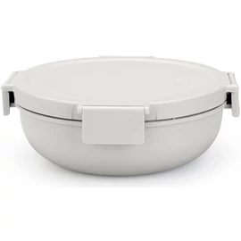 Brabantia Make & Take Salad Bowl salátástál, 1300 ml, szivárgás- és légmentes záródás, bepattintós (clip-on) zárómechanizmus, kerek forma, műanyag, világosszürke - 206368
