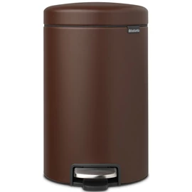 Brabantia NewIcon pedálos hulladékgyűjtő szagmentesen záródó Soft-Close fedél, műanyag tartály, 12L - X méret, acél, égetett umbra barna ásványi textúra - 208560