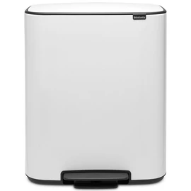 Brabantia Bo Pedal Bin pedálos hulladékgyűjtő szagmentesen záródó Soft-Close fedél, műanyag tartály, 60L - M méret, acél, fehér - 211300