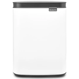 Brabantia Bo Waste Bin hulladékgyűjtő felnyitható, Soft-Close fedéllel, fali/álló, műanyag tartály, 4L - A méret, acél, fehér - 222344