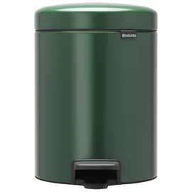 Brabantia NewIcon pedálos hulladékgyűjtő szagmentesen záródó Soft-Close fedél, műanyag tartály, 5L - W méret, acél, fenyőzöld - 304026
