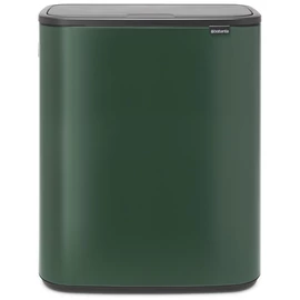 Brabantia Bo Touch Bin nyomófedeles hulladékgyűjtő XXL, padlón álló, műanyag tartály, 2x30L - O méret, acél, fenyőzöld - 304224