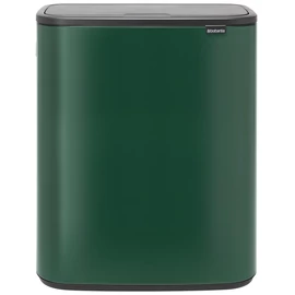 Brabantia Bo Touch Bin nyomófedeles hulladékgyűjtő XXL, padlón álló, műanyag tartály, 60L - M méret, acél, fenyőzöld - 304248