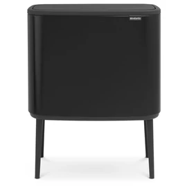 Brabantia Bo Touch Bin nyomófedeles szelektív hulladékgyűjtő, magasított, lábakon álló, műanyag tartály, 11+23L - X+J méret, acél, matt fekete - 316203
