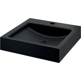 DELABIE UNITO fali kézmosókagyló 35mm-es középső csapfurattal, 395x400mm, 1,2mm r.m. acél, matt fekete Teflon bevonat