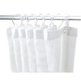 DELABIE PVC zuhanyfüggöny 12db műanyag zuhanykarikával, fehér, 1800x1800mm
