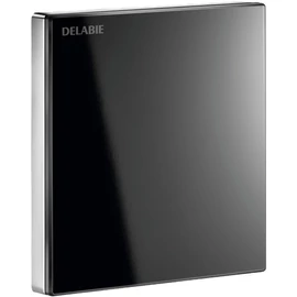 DELABIE TEMPOMATIC 4 beépített automata piszoár öblítőszelep előlap+szelep része, víztakarékos 0,15L/mp öblítés, vandálbiztos biztonsági üveg burkolat, hálózati, fekete, kit 2/2