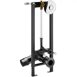DELABIE TEMPOFIX 3 WC szerelőkeret direkt öblítésű szeleppel, 3L/6L kerek fényes nyomógomb, fali, 70-130 mm előtétfalhoz