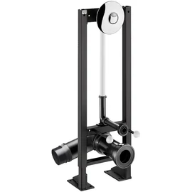 DELABIE TEMPOFIX 3 WC szerelőkeret direkt öblítésű szeleppel, 3L/6L kerek fényes nyomógomb, álló, önhordó, 30-60 mm előtétfalhoz