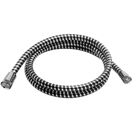 DELABIE BICOLOR flexibilis zuhany gégecső, fokozott szakítószilárdságú PVC cső, sima felület, FF1/2", ezüst/fekete, L=2m