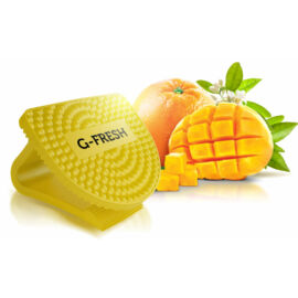 G-FRESH Citrus Mango - citrus-mangó illatú illatosító párna CLIP-es akasztóval, flexibilis fül, újrahasznosítható EVA műanyag, 30 napos
