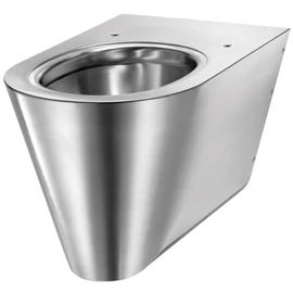 DELABIE vandálbiztos fali WC csésze megerősített hátlappal, 1,5mm rozsdamentes acél, selyem, DEL110310