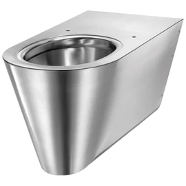 DELABIE vandálbiztos, rozsdamentes acél akadálymentes fali WC-csésze, 700mm kinyúlás, selyem, DEL110710