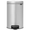 Brabantia NewIcon pedálos hulladékgyűjtő szagmentesen záródó Soft-Close fedél, műanyag tartály, 12L - X méret, acél, metál szürke - 113680