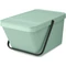 Brabantia Sort &amp; Go Stackable Waste Bin halmozható hulladékgyűjtő felnyitható fedéllel, fogantyúval szelektív gyűjtéshez, 20L, jáde zöld - 277764