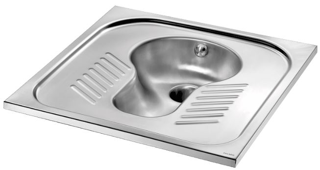Pottyantós WC csésze rozsdamentes acél szifonnal - Török WC, r.m. acél, 1,2 mm falvastagság