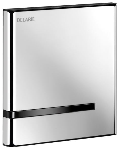 DELABIE TEMPOMATIC 4 beépített vandálbiztos automata piszoár öblítőszelep vízálló dobozban, r.m. acél, fényes, elemes