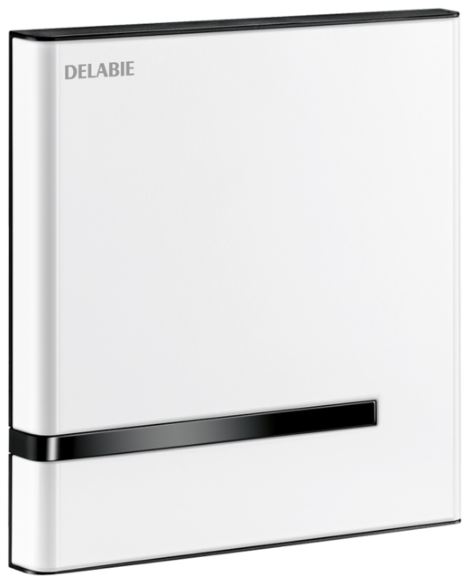 DELABIE TEMPOMATIC 4 beépített vandálbiztos automata piszoár öblítőszelep vízálló dobozban, r.m. acél, fehér, hálózati