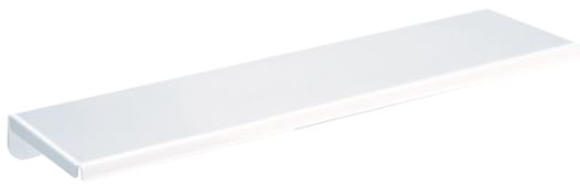 DELABIE fali piperepolc, 450 mm széles, 120 mm mély, lekerekített, biztonságos sarkokkal, acél, fehér