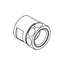 DELABIE bekötőidom török WC-hez, L = 44 mm, D = 28/32 mm, sárgaréz