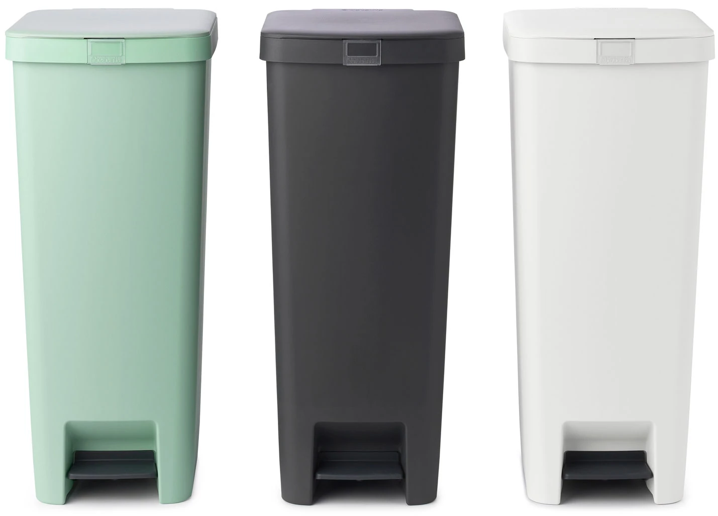Brabantia StepUp szelektív hulladékgyűjtő szett, 3db pedálos szemetes, 40L - L méret, 91% újrahasznosított műanyag - SU40L-SET