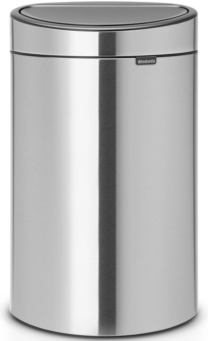Brabantia Touch Bin New Recycle Soft-Touch nyomófedeles szelektív kuka, ovális, 23+10L - G+C méret, r.m. acél selyem - 100680