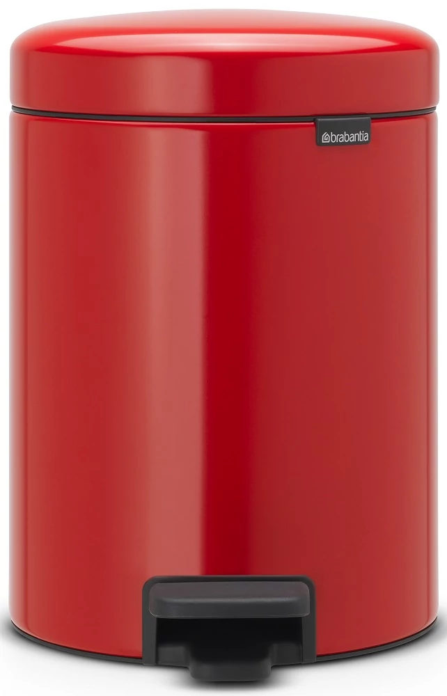 Brabantia NewIcon pedálos hulladékgyűjtő szagmentesen záródó Soft-Close fedél, műanyag tartály, 5L - W méret, acél, érzéki vörös - 112089