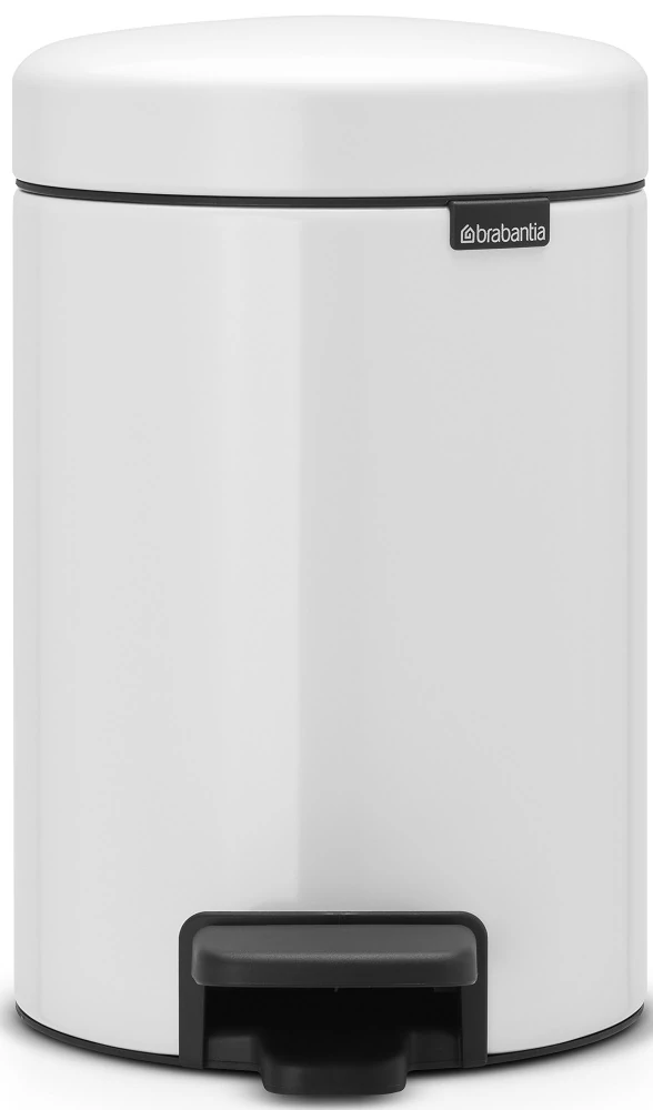 Brabantia NewIcon pedálos hulladékgyűjtő szagmentesen záródó Soft-Close fedél, műanyag tartály, 3L - V méret, acél, fehér - 112126