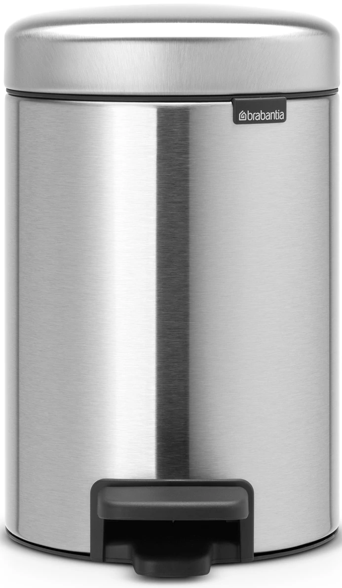 Brabantia NewIcon pedálos hulladékgyűjtő szagmentesen záródó Soft-Close fedél, műanyag tartály, 3L - V méret, r.m. acél, selyem ujjlenyomatmentes - 112164