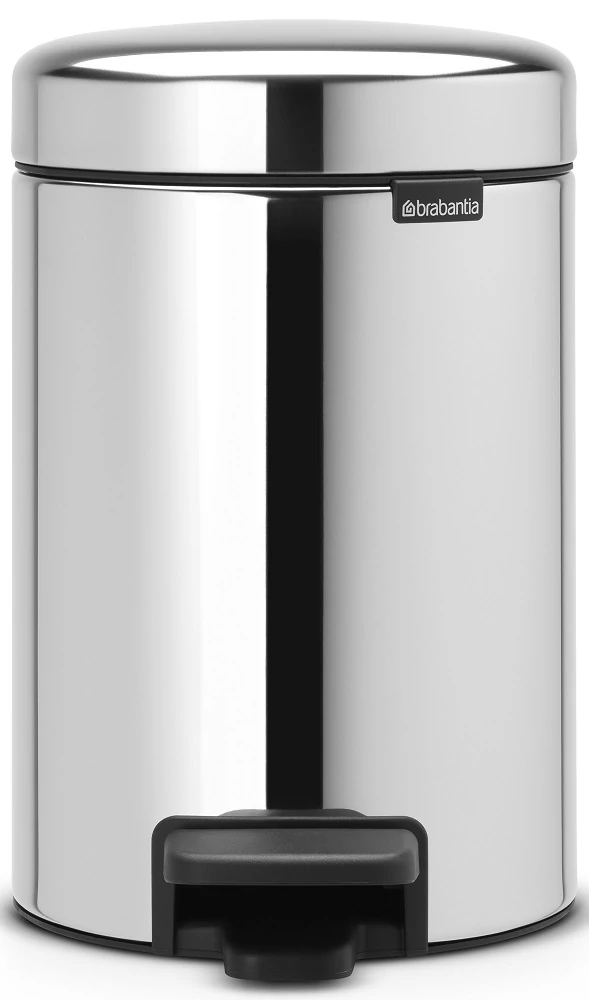 Brabantia NewIcon pedálos hulladékgyűjtő szagmentesen záródó Soft-Close fedél, műanyag tartály, 3L - V méret, r.m. acél, fényes - 113147