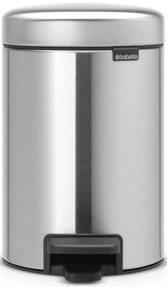 Brabantia NewIcon pedálos hulladékgyűjtő szagmentesen záródó Soft-Close fedél, műanyag tartály, 3L - V méret, r.m. acél, selyem - 113222