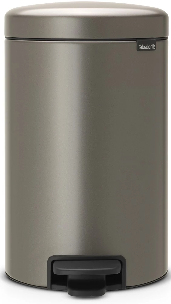 Brabantia NewIcon pedálos hulladékgyűjtő szagmentesen záródó Soft-Close fedél, műanyag tartály, 12L - X méret, acél, platinaszürke - 113628