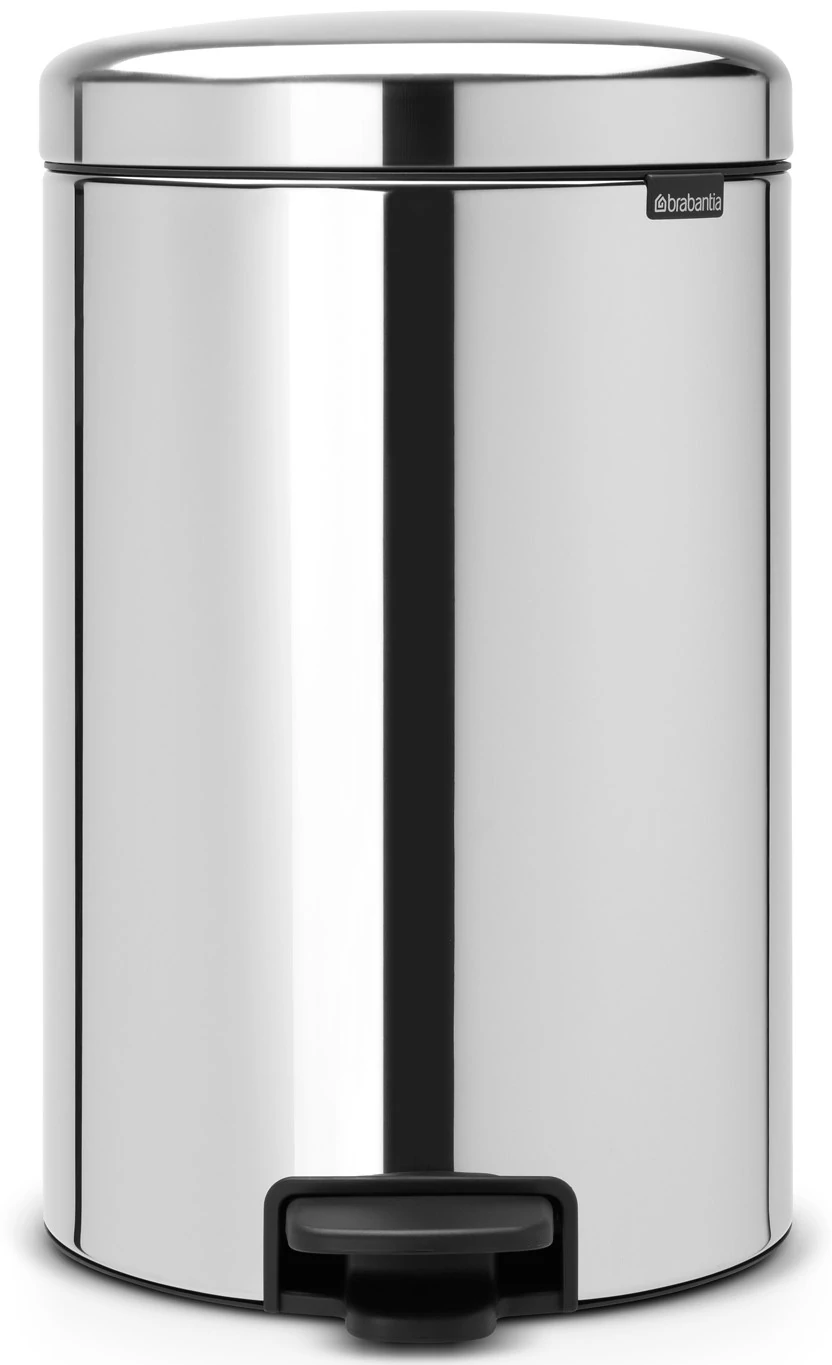 Brabantia NewIcon pedálos hulladékgyűjtő szagmentesen záródó Soft-Close fedél, műanyag tartály, 20L - Y méret, r.m. acél, fényes - 113987