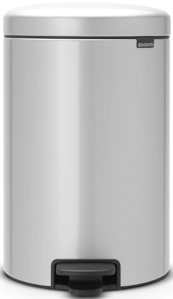 Brabantia NewIcon pedálos hulladékgyűjtő szagmentesen záródó Soft-Close fedél, műanyag tartály, 20L - Y méret, acél, metál szürke - 114069